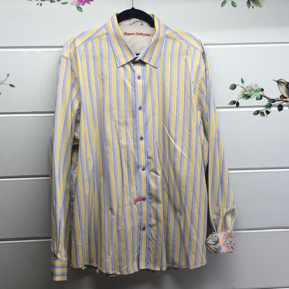 Report Collection Yellow and Blue Striped Shirt